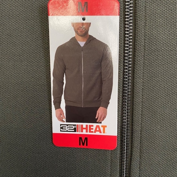 32 Degrees Men's Full Zip Hoodie, Pockets, Olive Green, Medium, NWT - Picture 4 of 15